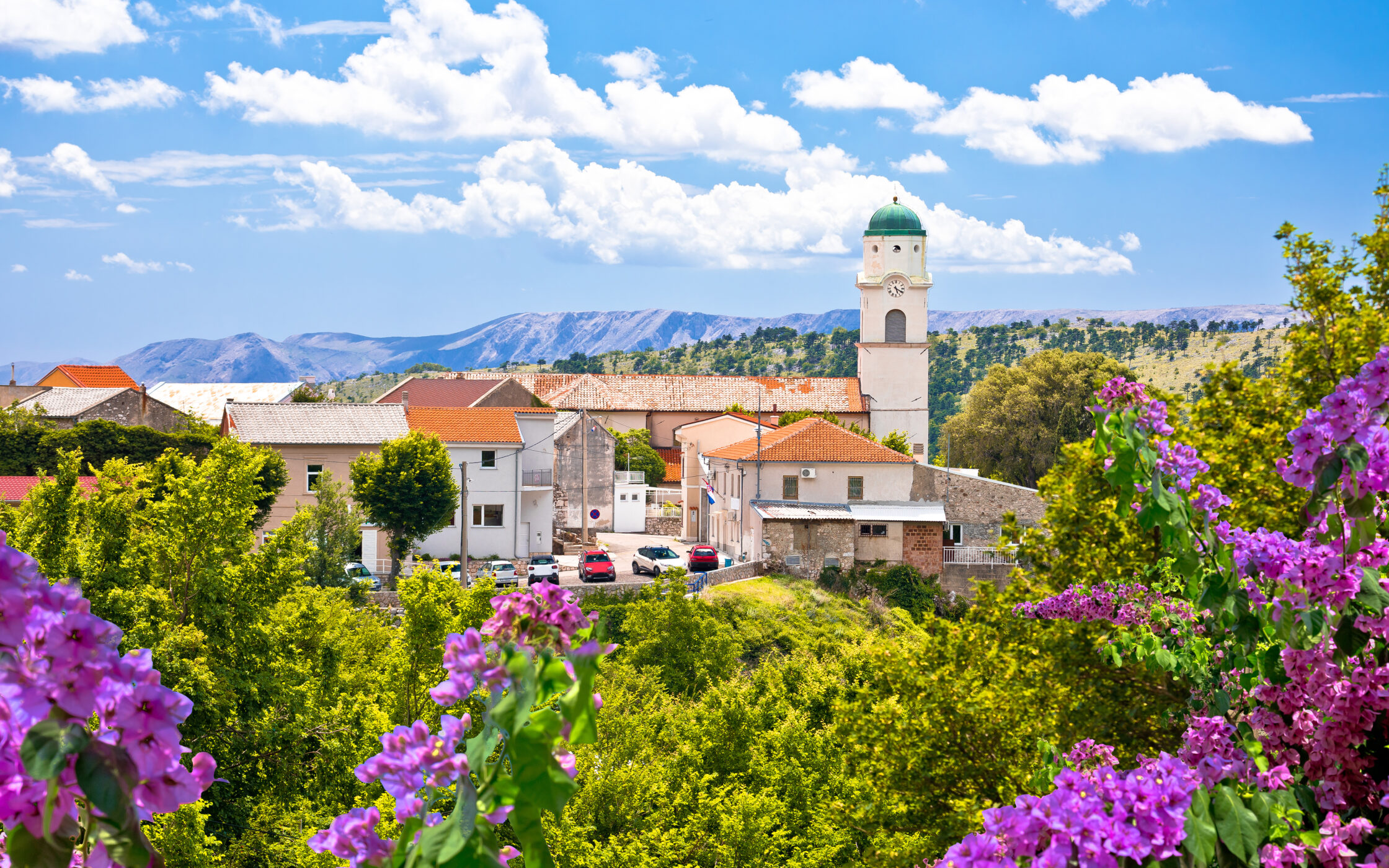 Historic town of Bribir in Vinodol valley view